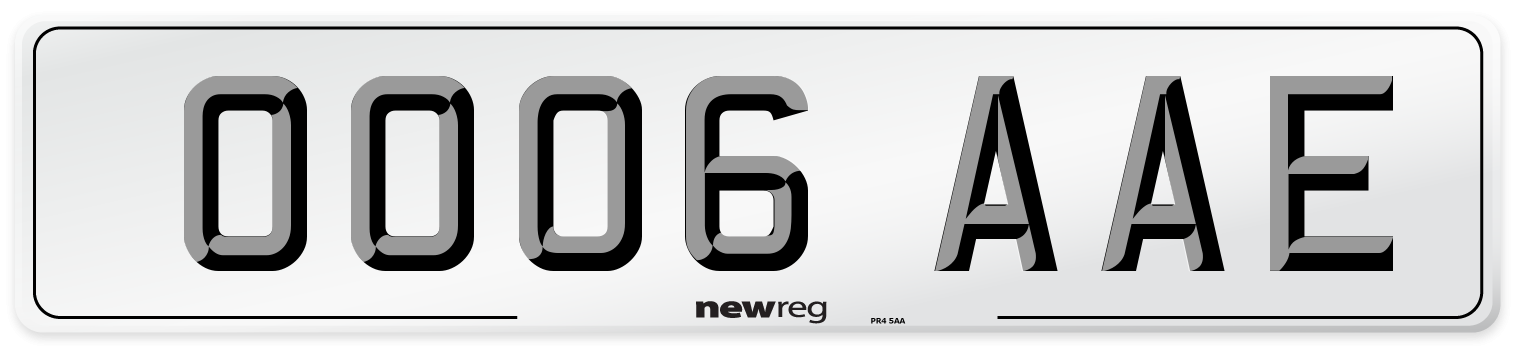OO06 AAE Number Plate from New Reg